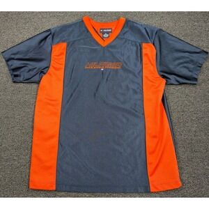 Tommy Hilfiger Athletics Shirt Mens M Gray Orange V Neck Y2K